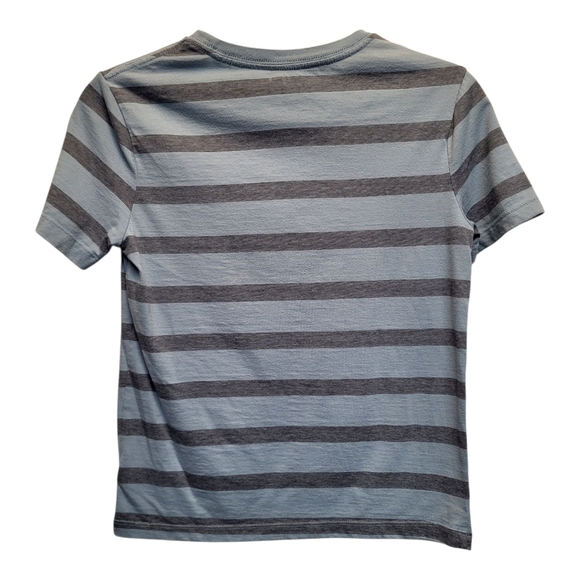 Old Navy Kids Gray and Blue Striped Short Sleeve Tee - Size L (10-12) - Picture 2 of 3